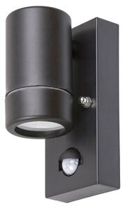 Rabalux 8834 MEDINA - Nástěnné senzorové venkovní svítidlo v černé barvě, 1 x GU10, IP44 (Venkovní svítidlo na zeď svítící dolů se senzorem pohybu)