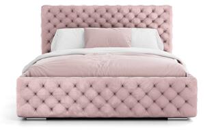Čalouněná postel s úložným prostorem 140x200 PRO line 15 Růžový Velvet