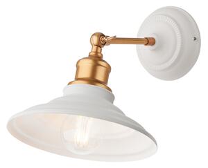 Smarter 01-1290 SPINNER - Naklápěcí nástěnná lampička, bílá s prvkem v antické zlaté barvě (Nástěnné svítidlo v retro stylu, bez vypínače)