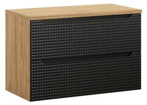 Comad Koupelnová skříňka pod deskové umyvadlo Luxor Black 90 černá mat/olejovaný dub