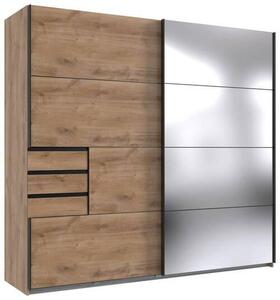 ŠATNÍ SKŘÍŇ SE ZRCADLEM, barvy dubu, 225/210/64 cm MID.YOU, Online Only