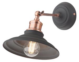 Smarter 01-1289 SPINNER - Naklápěcí nástěnná lampička, černá s měděným prvkem (Nástěnné svítidlo v retro stylu, bez vypínače)