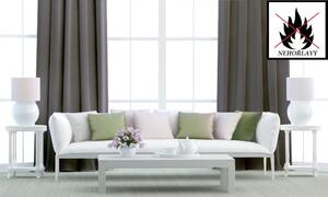 Dekorační látka Blackout nehořlavý - šedohnědá bez obšití 150