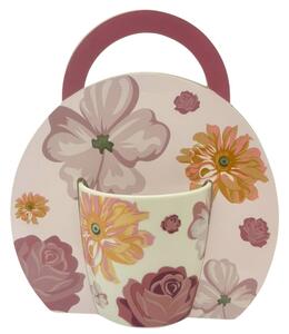 Home Elements Hrnek 300 ml, Květiny, porcelánový