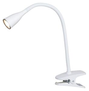 Rabalux 4196 JEFF - LED stolní skřipcové svítidlo s husím krkem v bílé barvě (LED lampička se skřipcem na desku stolu)