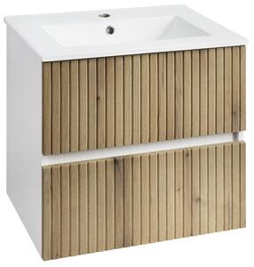Aqualine Aqualine, PANEDA STRIP umyvadlová skříňka 59,5x55x45,2cm, dub emporio, PN360