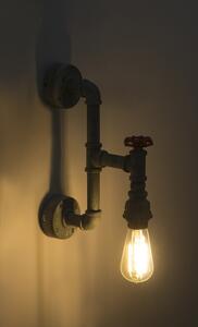 Globo 43001W1 BAYUDA - Nástěnná retro lampa v imitaci potrubí (Retro nástěnná lampa bez vypínače)