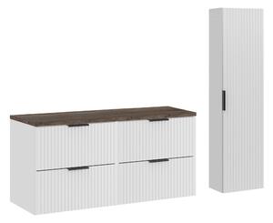 Comad Set koupelnového nábytku Adel White 120 bílá mat/dub santa fe (4 kusy nábytku)