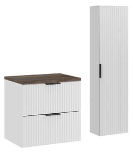 Comad Set koupelnového nábytku Adel White 60 bílá mat/dub santa fe (3 kusy nábytku)