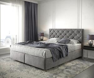 DELIFE Boxspring postel Dream-Great 160x200 cm mikrovlákno taupe s matrací a topperem