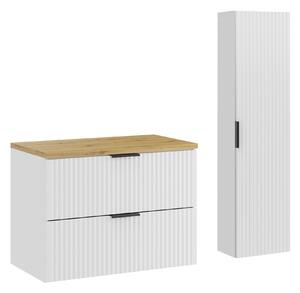 Comad Set koupelnového nábytku Adel White 80 bílá mat/artisan oak (3 kusy nábytku)
