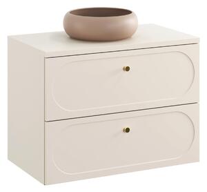Comad Koupelnová skříňka s deskovým umyvadlem Donna Sand 80 písková/zlatá
