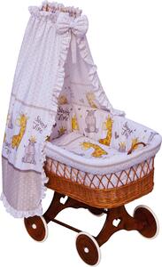 Proutěný košík na miminko s nebesy Scarlett Nebula - béžová Mdum