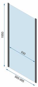 Rea Rapid Fold, 3-stěnový sprchový kout 90 (dveře) x 80 (stěna) x 80 (stěna) x 195 cm, 6/4mm čiré sklo, zlatý lesklý profil, KPL-09403