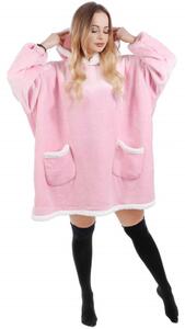 Mikinová deka Oversized růžová SPRINGOS