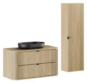 Comad Set koupelnového nábytku Ovalia Cremona 100 dub cremona (2 šuplíky) (4 kusy nábytku)