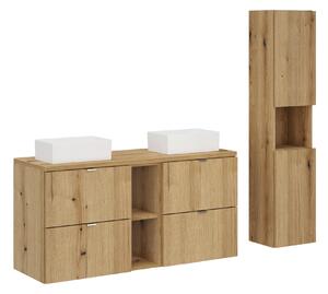 Comad Set koupelnového nábytku Nova Oak 120 dub coast evoke (4 šuplíky) (6 kusů nábytku)