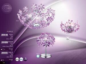 Globo 5143 PURPLE - Závěsný fialový lustr, Ø 34, 1 x E27 (Závěsný lustr s fialovými květinami a dopravou zdarma)
