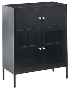 Prosklená komoda ESHOLT Kov 80 cm Černá