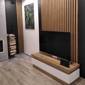 ViaDomo Lamelový akustický panel - dub přírodní - 60x60 cm