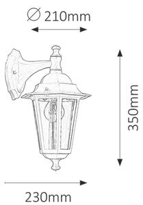 Rabalux 8201 VELENCE - Nástěnná lucerna venkovní IP43, bílá (Venkovní nástěnné svítidlo v bílé barvě)