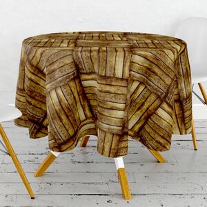 Ubrus PVC kulatý FL-1168 - Dřevěný dekor (různé velikosti)