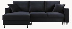 Čtyřmístná rohová rozkládací pohovka s úložným prostorem Cartadera Dark Blue & Black