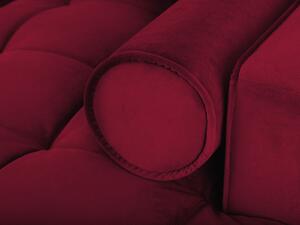 Červená Rozkládací sametová pohovka s úložným prostorem Romeo levý roh 240 × 175 × 96 cm MILO CASA