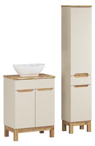 Comad Set koupelnového nábytku Bali Cashmere 60 kašmír mat (2 dvířka) (4 kusy nábytku)