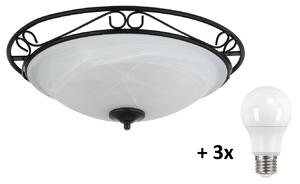 Rabalux 3723 ATHEN - Rustikální stropní lustr + Dárek 3x LED žárovka, Ø 47cm (Rustikální lustr vhodný například do chalupy)