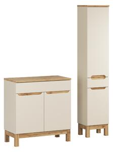 Comad Set koupelnového nábytku Bali Cashmere 80 kašmír mat/dub wotan (3 kusy nábytku)