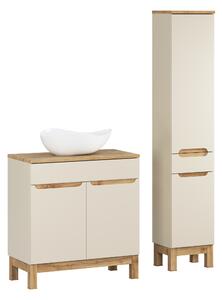 Comad Set koupelnového nábytku Bali Cashmere 80 kašmír mat/dub wotan (4 kusy nábytku)