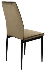 Židle ATOM olivová (tkanina Bluvel 77) - moderní, čalouněná, sametová, do obývacího pokoje, jídelny, kanceláře, kuchyně
