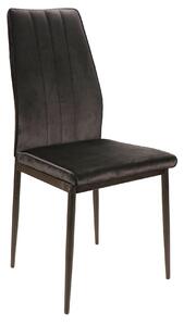 Židle ATOM černá (tkanina Bluvel 19) - moderní, čalouněná, sametová, do obývacího pokoje, jídelny, kanceláře, kuchyně