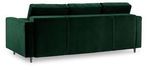 Zelená Rozkládací sametová pohovka s úložným prostorem Romeo 225 × 100 × 96 cm MILO CASA