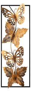 Wallity Nástěnná kovová dekorace BUTTERFLY černá/zlatá
