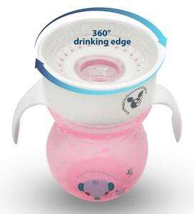 Cangoroo Kouzelný hrneček 360 °- růžový, 270 ml