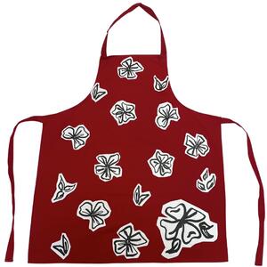 Kuchyňská zástěra bavlněná flower rudá TiaHome