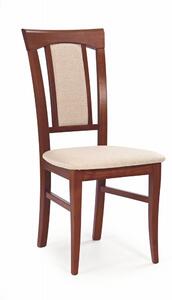 Jídelní židle KONRAD – masiv, látka, více barev třešeň / béžová