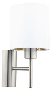 Eglo 95053 PASTERI - Nástěnná textilní lampička + Dárek LED žárovka (Bílá lampa na zeď)