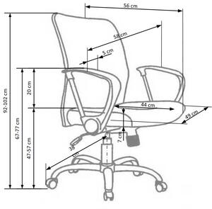 Kancelářská otočná židle Membránová tkanina Šedá EBER
