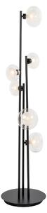 Černá skleněná stojací lampa Richmond Luva 140 cm