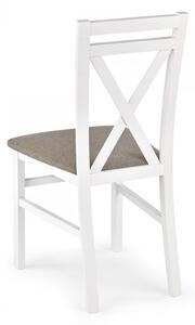 Dřevěná jídelní židle DARIUSZ – masiv, látka, více barev Tmavý ořech / Béžová