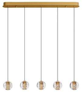 Zlaté skleněné závěsné LED světlo Nova Luce Licio 84 cm