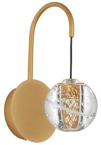 Zlaté skleněné nástěnné LED světlo Nova Luce Licio