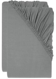 Livarno® Sada žerzejových napínacích prostěradel, 90–100 x 200 cm, 2dílná, šedá (800013948)
