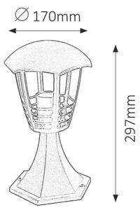 Rabalux 8619 MARSEILLE - Venkovní nízká stojací lampa v černé barvě, 1 x E27, IP44, 29,7cm (Stojací zahradní lampa černá, malá)