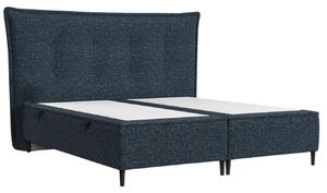 Maison de Rêve Modrá čalouněná dvoulůžková postel KOYA 160 x 200 cm s úložným prostorem