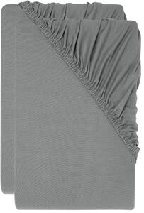 Livarno® Sada žerzejových napínacích prostěradel, 90–100 x 200 cm, 2dílná, šedá (800013948)