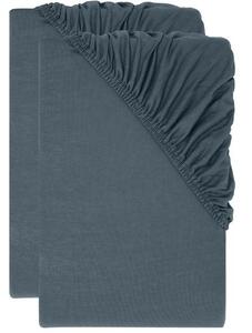 Livarno® Sada žerzejových napínacích prostěradel, 90–100 x 200 cm, 2dílná, modrá (800013947)